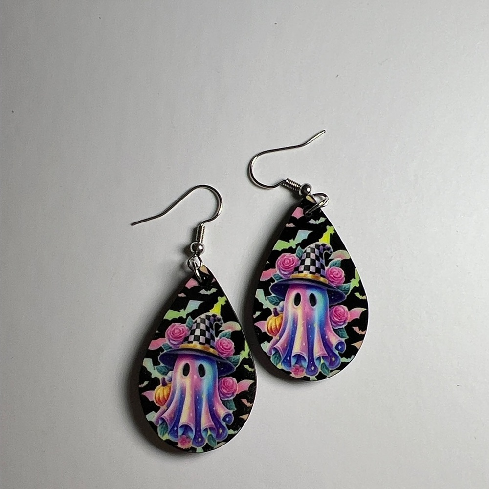 Colorful ghost Teardrop Earrings
